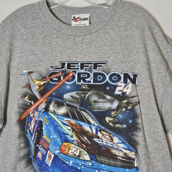 Vtg 1999 Jeff Gordon #24 Nascar + Star Wars Episode I Racing T-Shirt Sz L EUC - Picture 3 of 10
